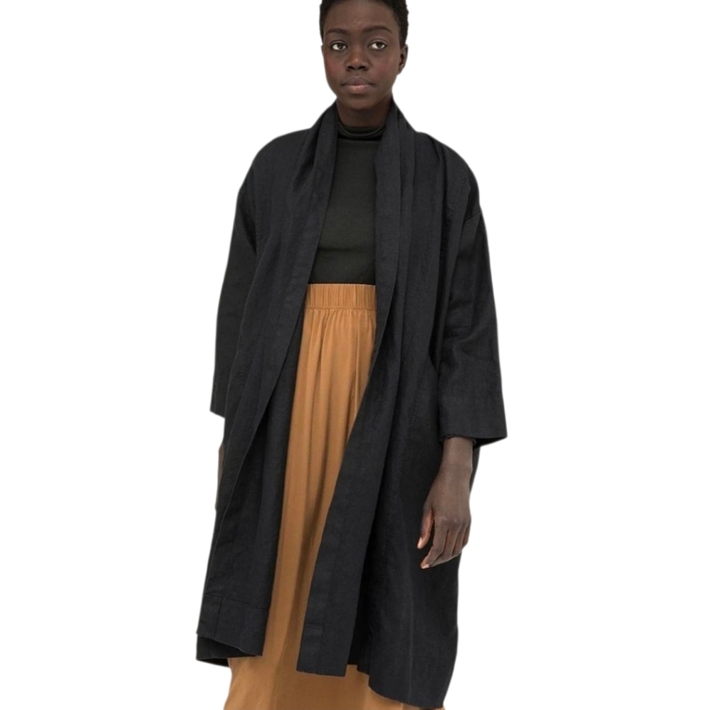 Elizabeth Suzann Clyde Jacket Flax Linen- Medium Black